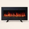 50-inch black electric fireplace heater in freestanding configuration