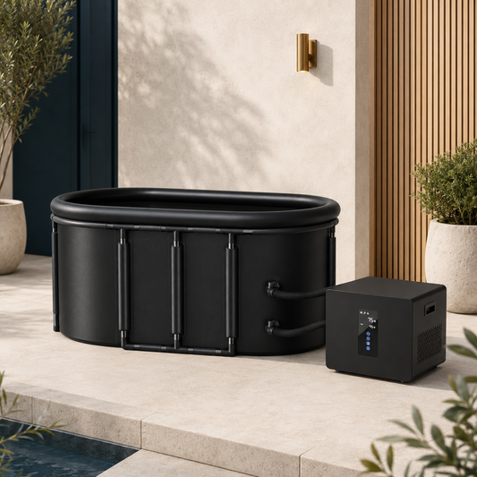 148-gallon cold plunge tub and 1/3 HP chiller bundle