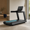 Commercial-grade incline treadmill in a refined home gym