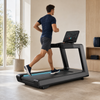 Runner training on a commercial-grade home treadmill
