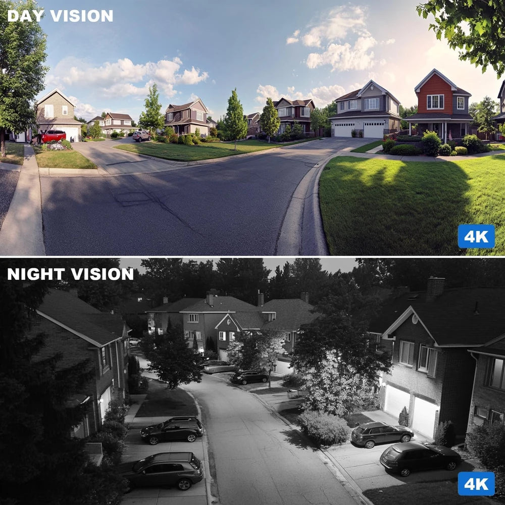 4K security camera day vision and night vision comparison