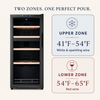 Wine refrigerator temperature ranges for white and red wine zones
