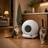 Smart self-cleaning litter box for a multi-cat home